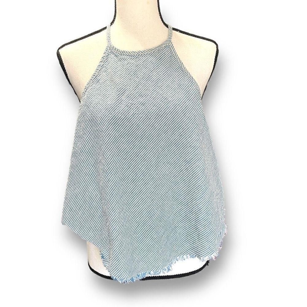 BDG by‎ Urban Outfitters Women's Striped Low Back Halter Top Blue Medium